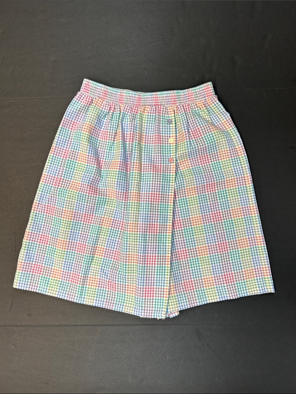 Vintage Grandma Pastel Gingham Skort in Pink, Blue, Green, Yellow
